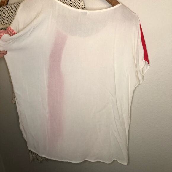 Ella Moss Red & White Top S - Picture 2 of 7